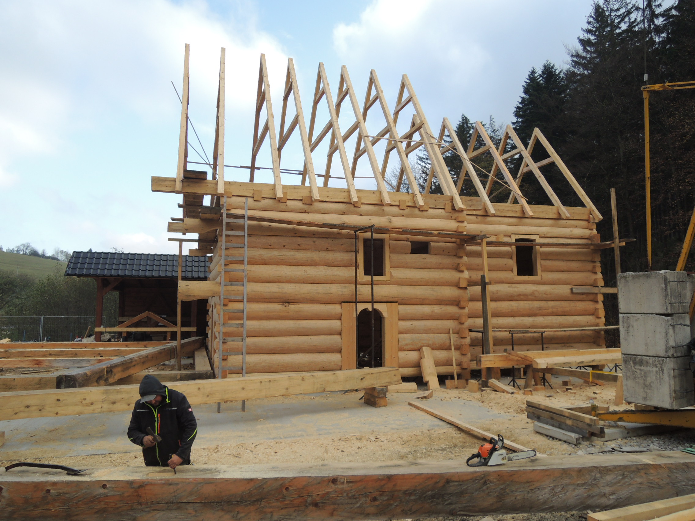 Wooden fixtures treated on the replica of the Church of the Corpus Christi in Třinec-Guty